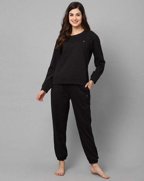 Black discount fleece pyjamas