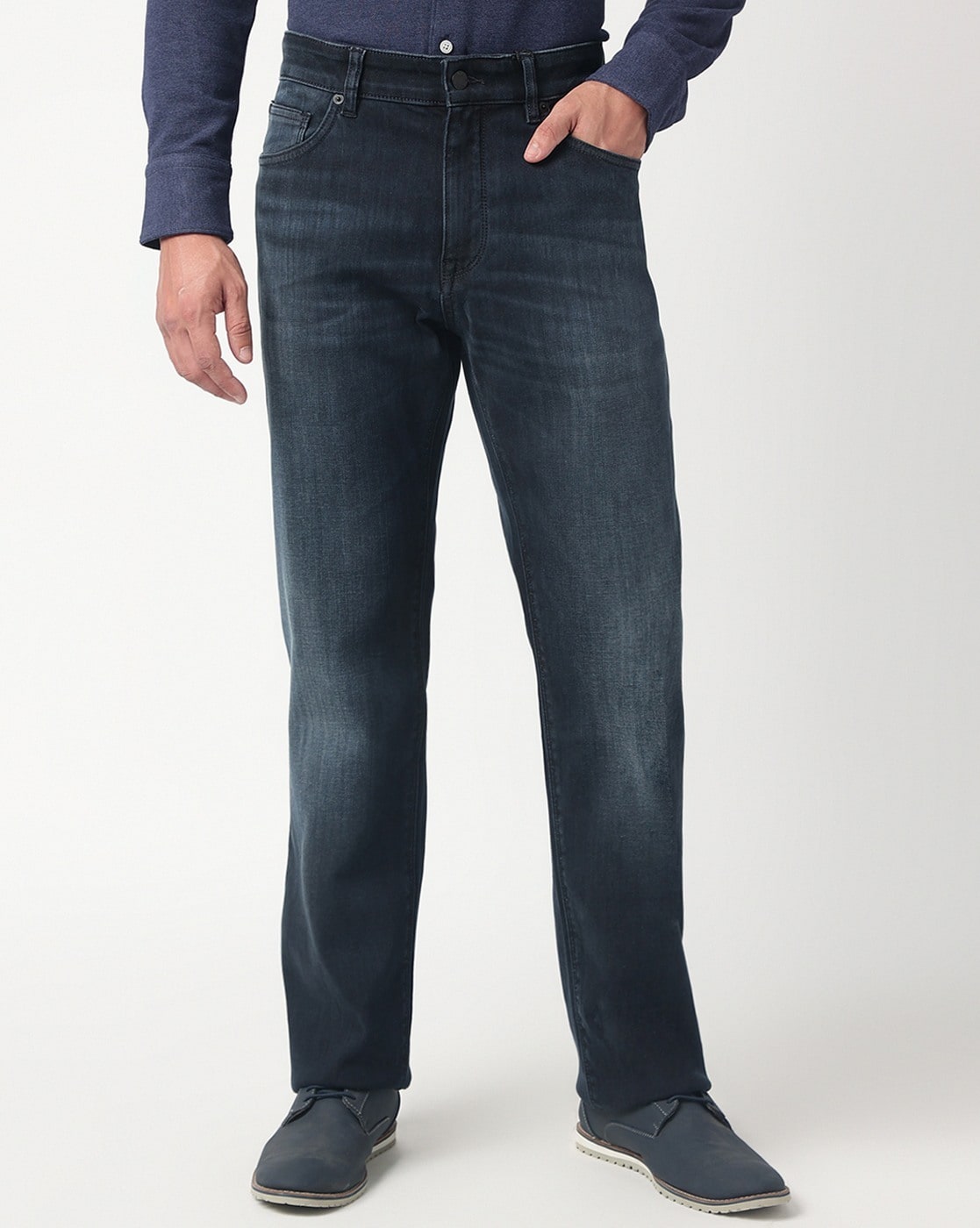 Buy BOSS Maine Performance Regular-Fit Super-Stretchable Jeans, Blue Color  Men