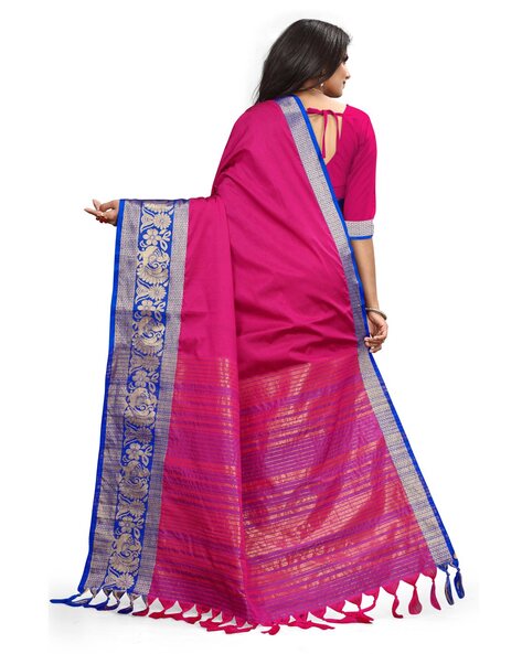 Buy Pink Benarsi Saree with a Purple Blouse Set by Designer Jayanti Reddy  Online at Ogaan.com