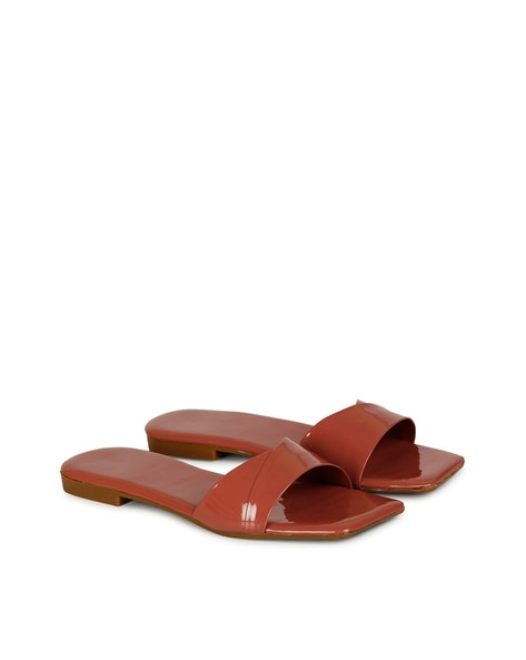 Open Toe Slip On Slides