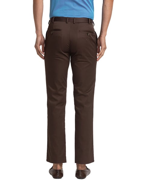 Buy Park Avenue Beige Regular Fit Cotton Trousers for Men Online @ Tata CLiQ