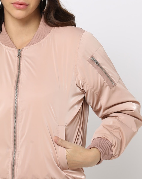 Satin bomber jacket - Light pink/Love - Kids | H&M IN