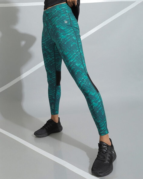 Women's Colour Pop Abstract Print Split Hem Leggings | Boohoo UK