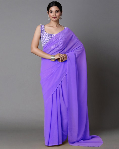 Lavender Traditional Saree - Buy Lavender Traditional Saree online in India