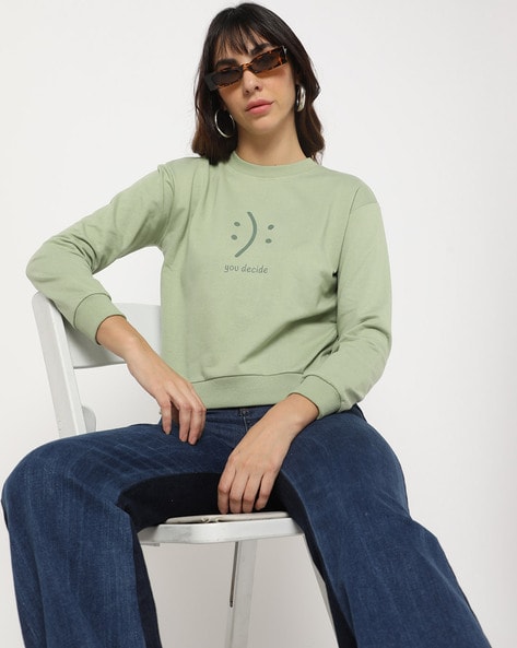 Graphic Print Relaxed Fit Crew-Neck Sweatshirt