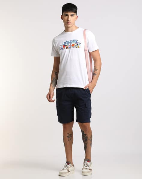 Buy Navy Blue Shorts 3/4ths for Men by Altheory by AZORTE Online