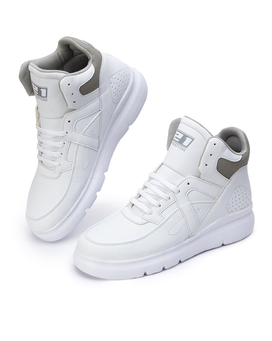 Buy Shoetopia High Top White Chunky Sneakers for Women & Girls Online