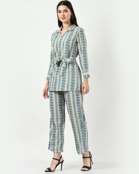 Buy Rhodes Luxe Blue Co-ord Set for Women Online in India