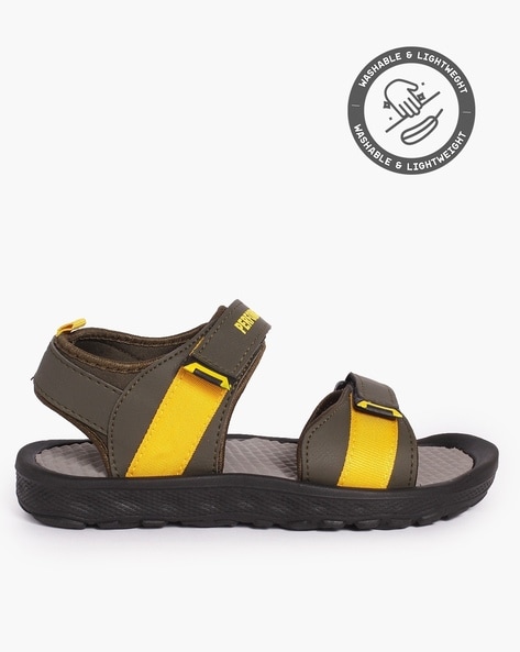 Men Dual-Strap Sandals with Velcro Closure