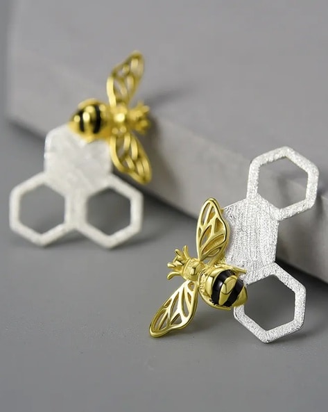 Bee on sale silver earrings