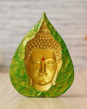 Handcrafted Lord Gautam Buddha On Leaf Statue