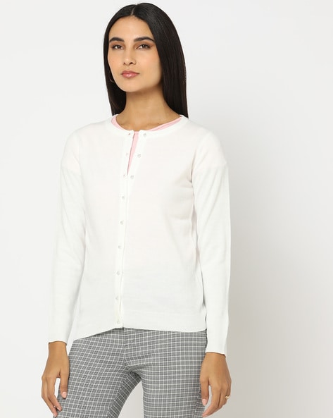 Ribbed button down online cardigan