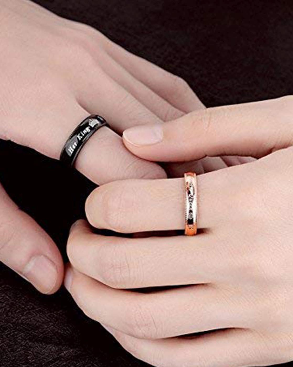 1 Pair Her King And His Queen Ring Matching Ring Promise Ring Adjustable  Ring | Fruugo BH