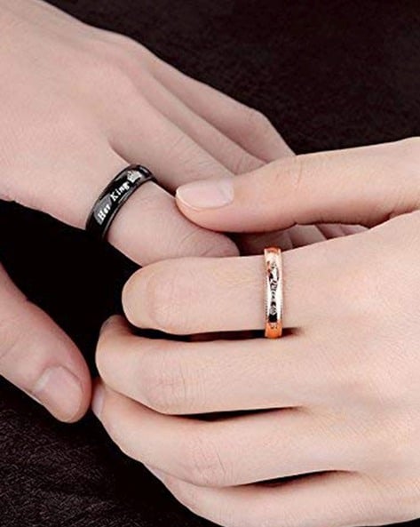 Silver Stainless Steel Stone Couple Ring, Free at Rs 65/piece in Jaipur |  ID: 2851284767330