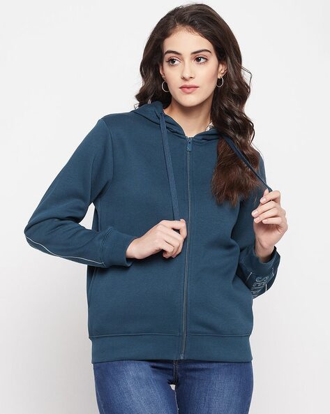 Buy Blue Sweatshirt Hoodies for Women by MADAME Online Ajio