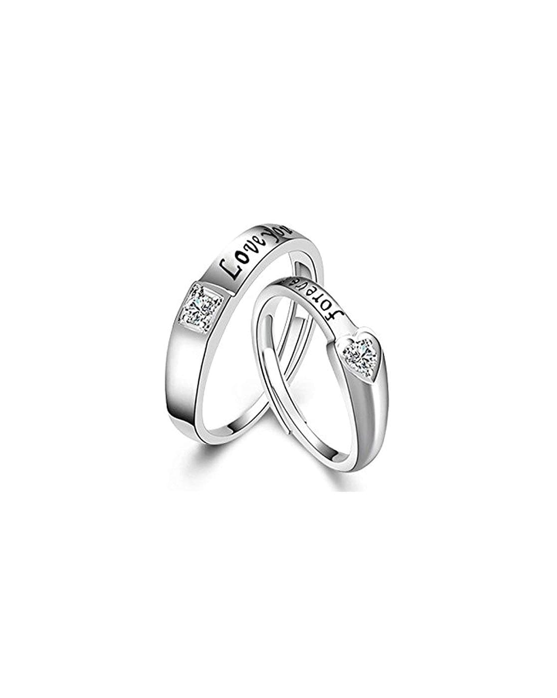 Crown Design Silver Couple Ring