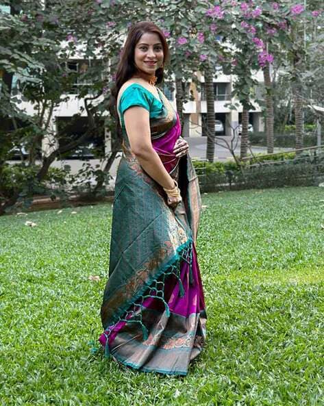Blue saree kashmiri Kanjeevaram Silk Saree | georgette Sarees| Banarasi  Silk Saree | Sarees for