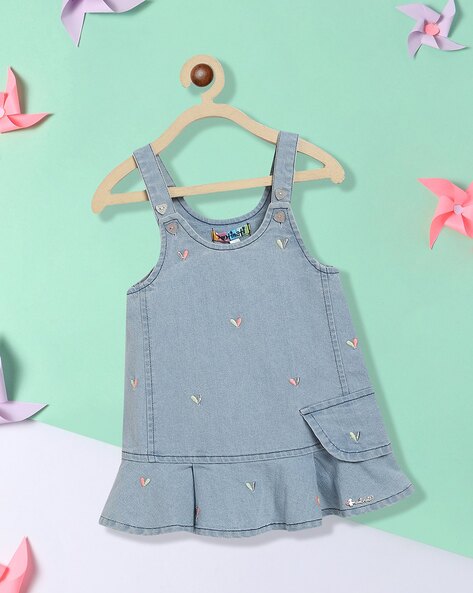 Baby Girls Denim Jeans Overalls Dress Braces Skirt Summer Clothes + Knee  Socks | eBay
