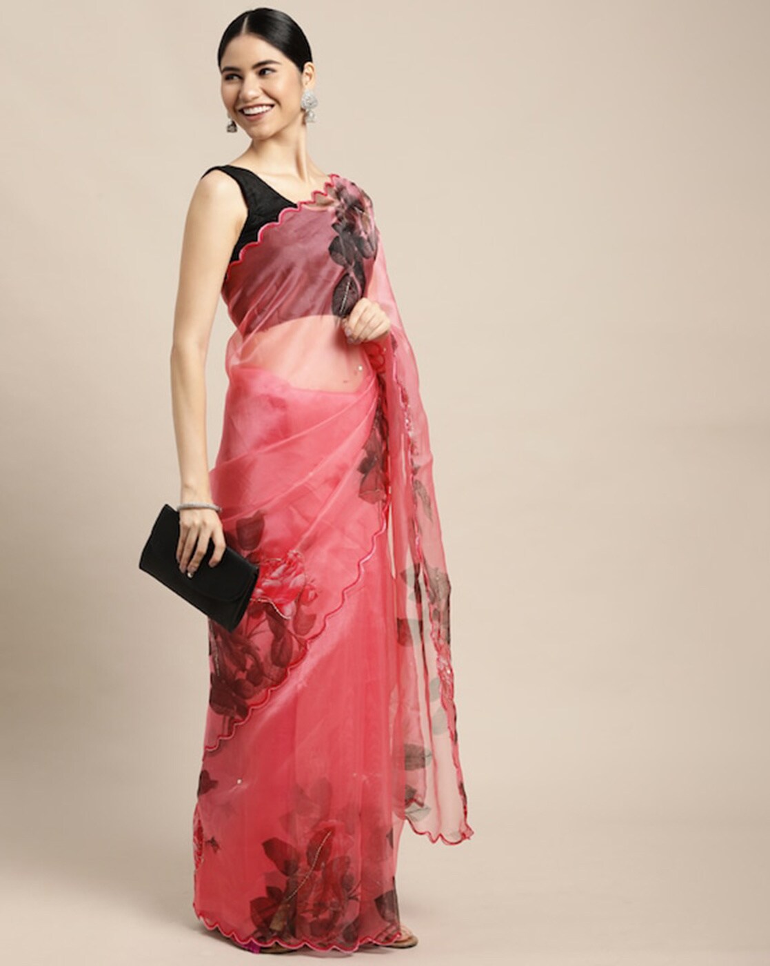 Buy Maroon Sarees for Women by VASTRANAND Online | Ajio.com