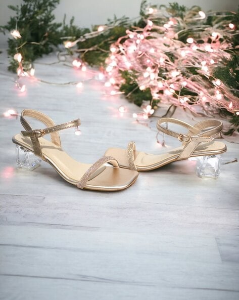 Rose Gold Diamanté Spiral Strap Stiletto Heel Sandals | New Look