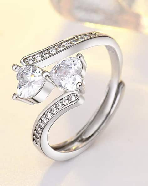 Plated Ring Flipkart Ring For Girl Silver-Plated American Diamond