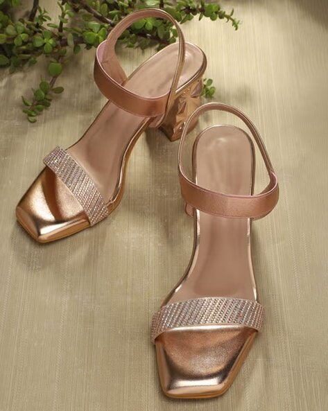 Buy Rose Gold Heeled Sandals for Women by Five By Inc.5 Online | Ajio.com