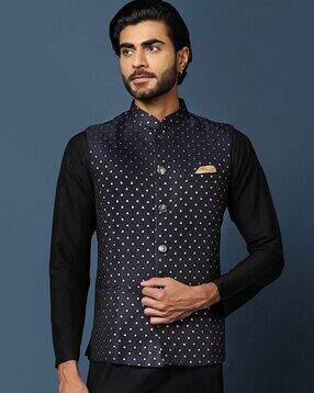 kisah Nehru Jacket with Woven Motifs-picture-16