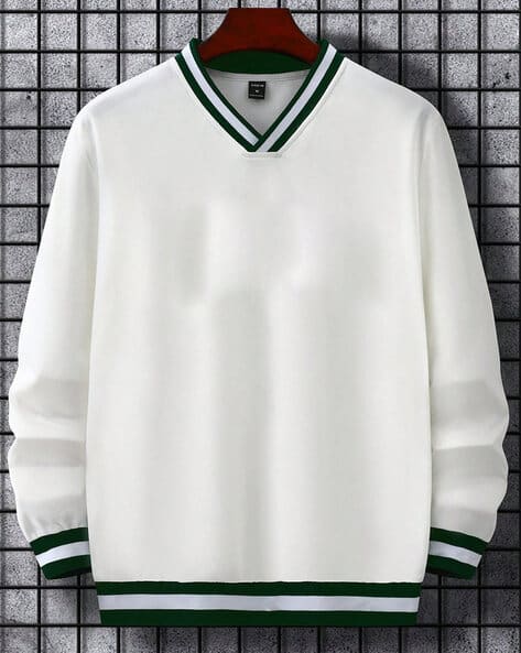 V-Neck T-Shirt with Full Sleeves