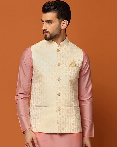 Buy KISAH PLUS Blue Woven Nehru Jacket online