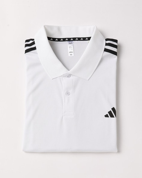 Adidas white collar shirt online