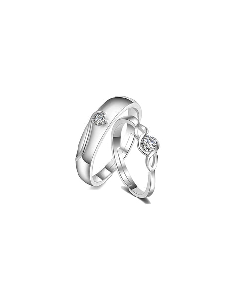 TwoBirch Platinum Plated Sterling Silver Emerald Cut Moissanite Wedding Ring  (GRA CERTIFIED) (9 Emerald Moissanites) - VIV-WR-0001-EM-SIMOWG