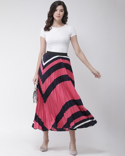 Colour Block A-Line Skirt