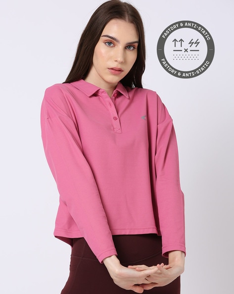 Logo Print Boxy Fit Polo T-Shirt