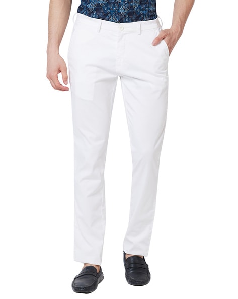 White Tapered Trousers - LAKO BUKIA