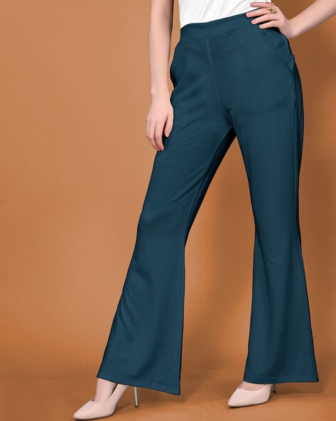 Buy Blue Trousers & Pants for Women by Magre Online | Ajio.com