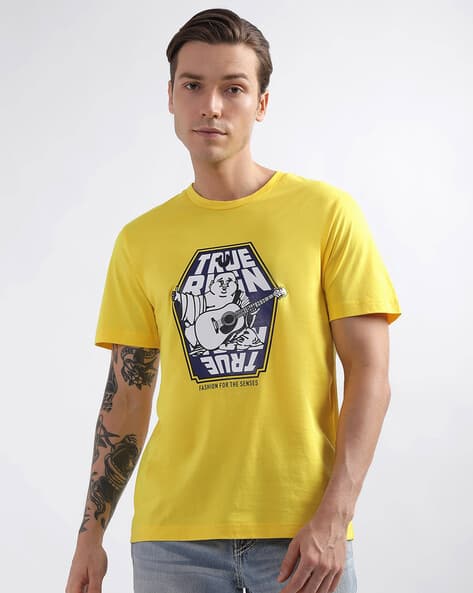 Buy TRUE RELIGION Graphic Print Crew-Neck T-Shirt Safety Yellow