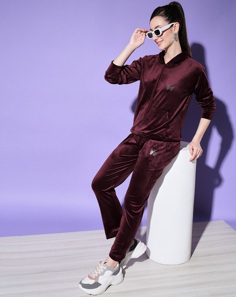 Buy Burgundy Tracksuits for Women by BUYNEWTREND Online