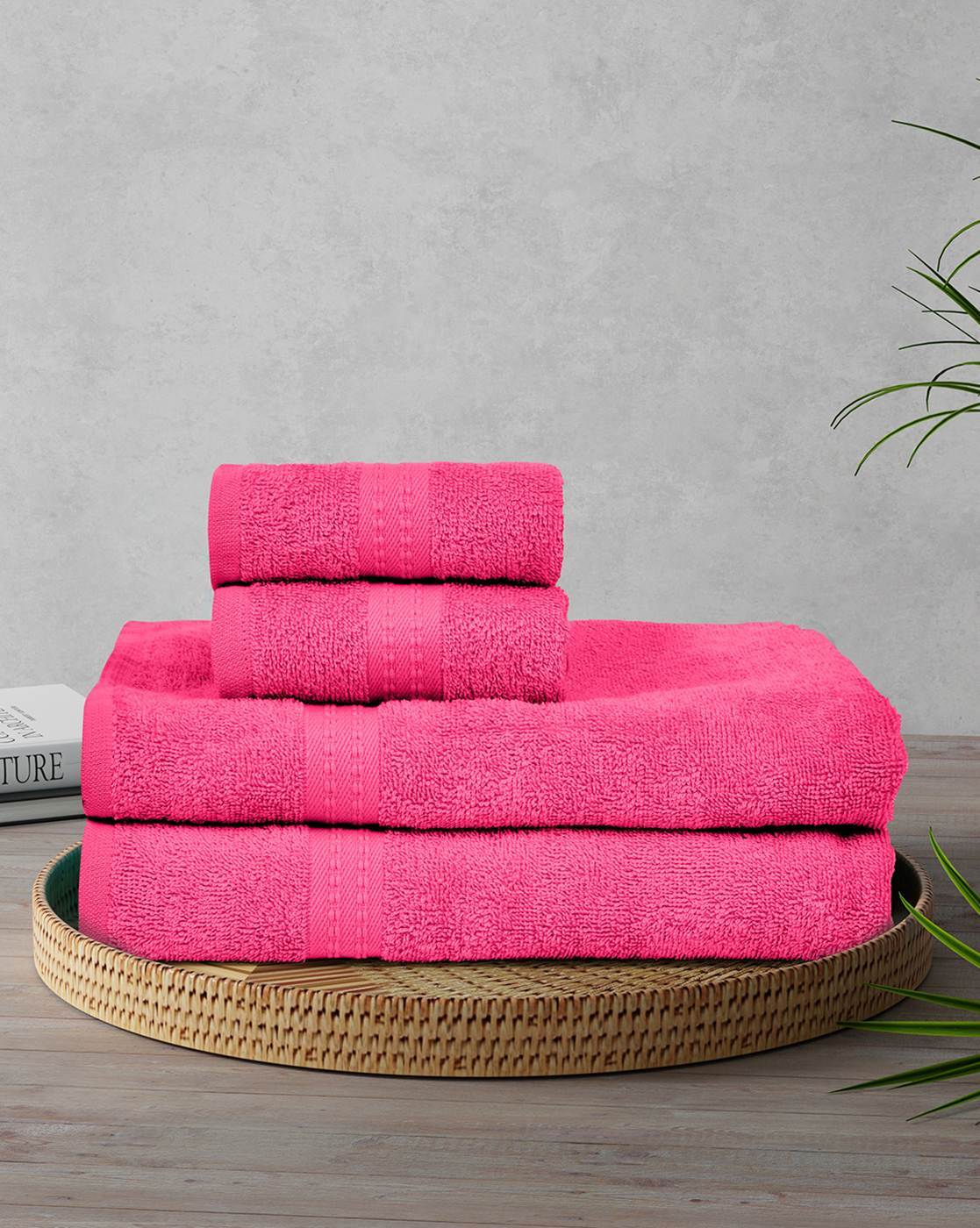 Pink best sale towels set