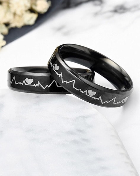 BLACK COUPLE RINGS | Black tungsten wedding band, Black tungsten rings,  Tungsten wedding bands