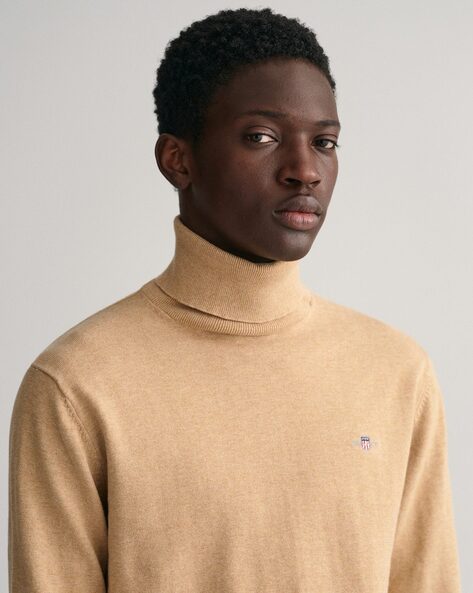 Beige turtle 2024 neck jumper