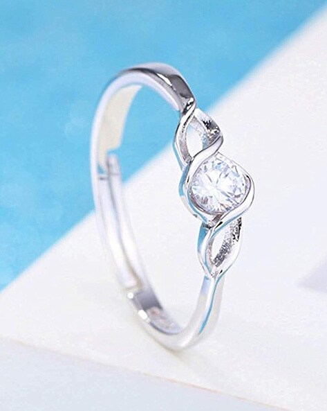 Newest Chic Design Luxury Simple Adjustable Silver Ring Pave Bright Aaa  Clear Cz Crystal For Girls Best Friend Jewelry - Rings - AliExpress