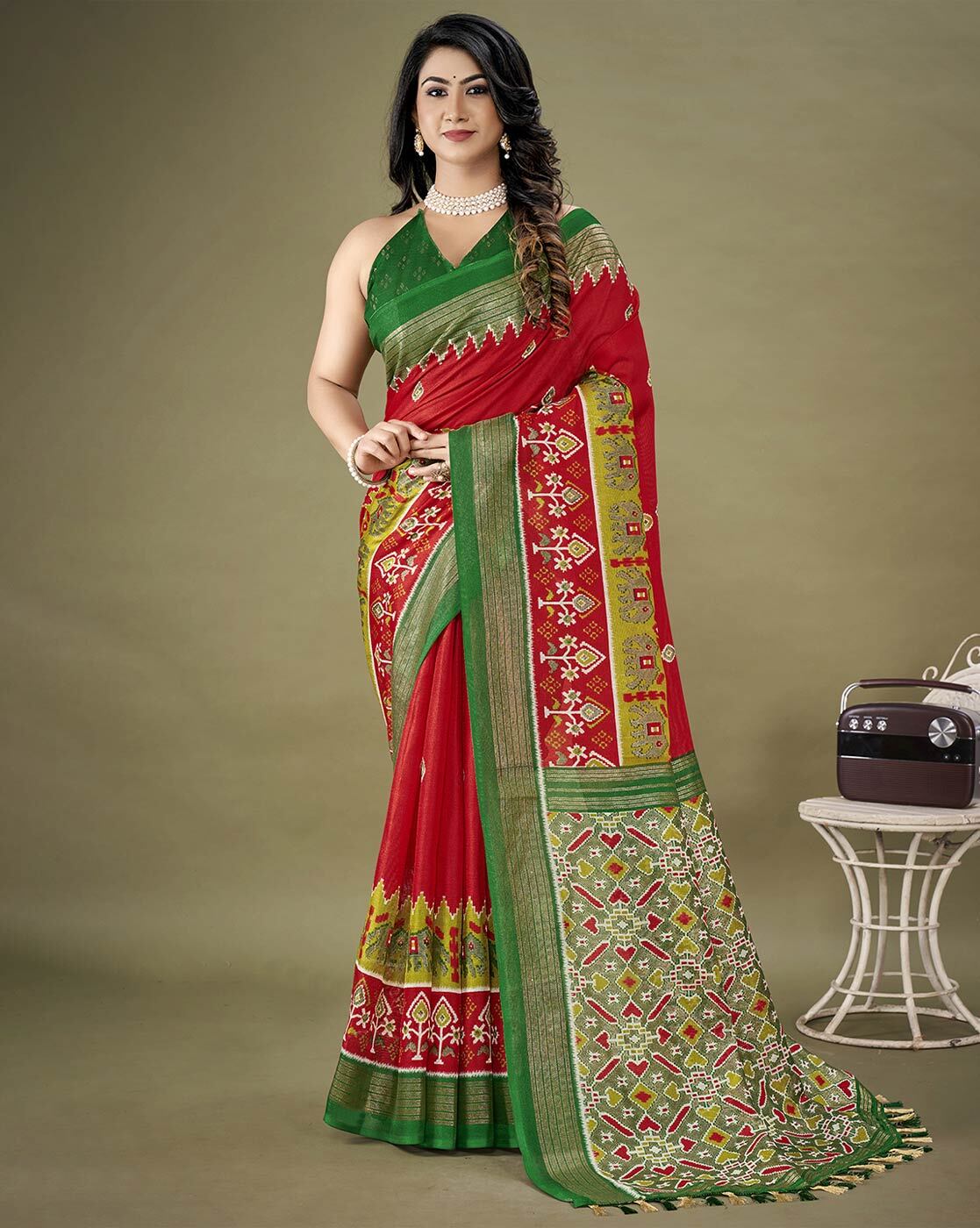 Buy Red Sarees for Women by MRINALIKA FASHION Online