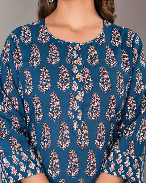 Regular 3/4th Sleeve Indigo Kurti With White Pant, Age Group: 18-60 Year at  Rs 915 in Thane
