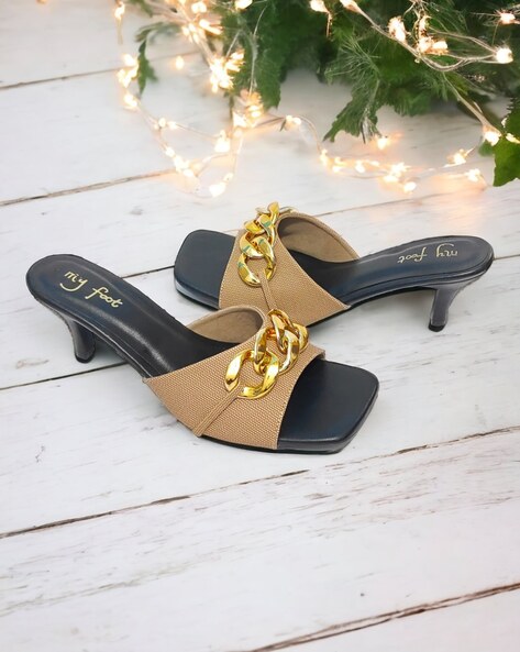 Buy beige Heeled Sandals for Women by MFT Couture Online