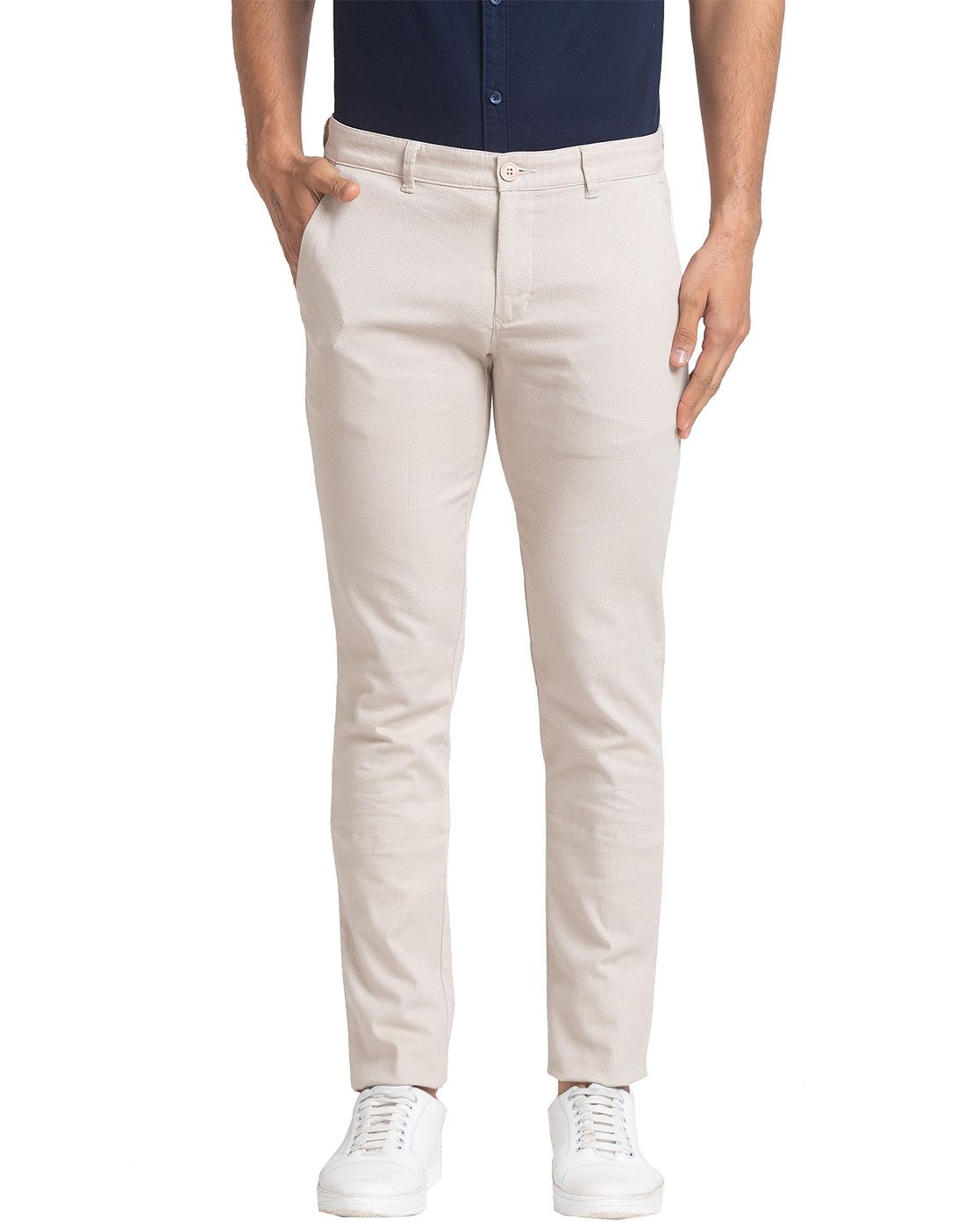 Buy Parx Men Beige Solid Slim fit Wrinkle free Regular trousers Online at  Low Prices in India - Paytmmall.com