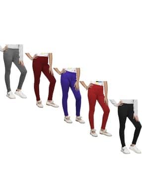 indiweaves Pack of 5 Leggings with Elasticated Waist-picture-40