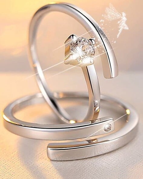 Flower Engagement Rings, Platinum Unique Bridal Ring ADLR166