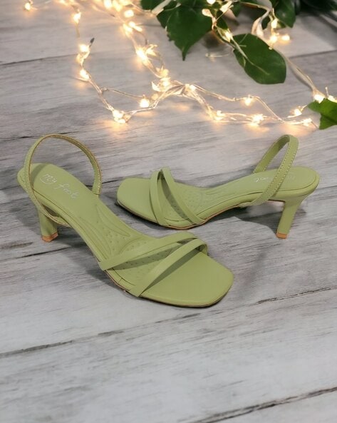 Green kitten heel sandals new arrivals