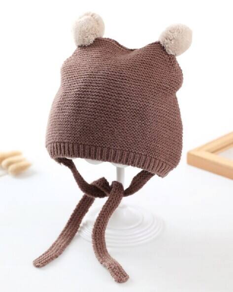 Buy Ziory Infant Woollen Cap with Tie-Knot Online | Ajio.com