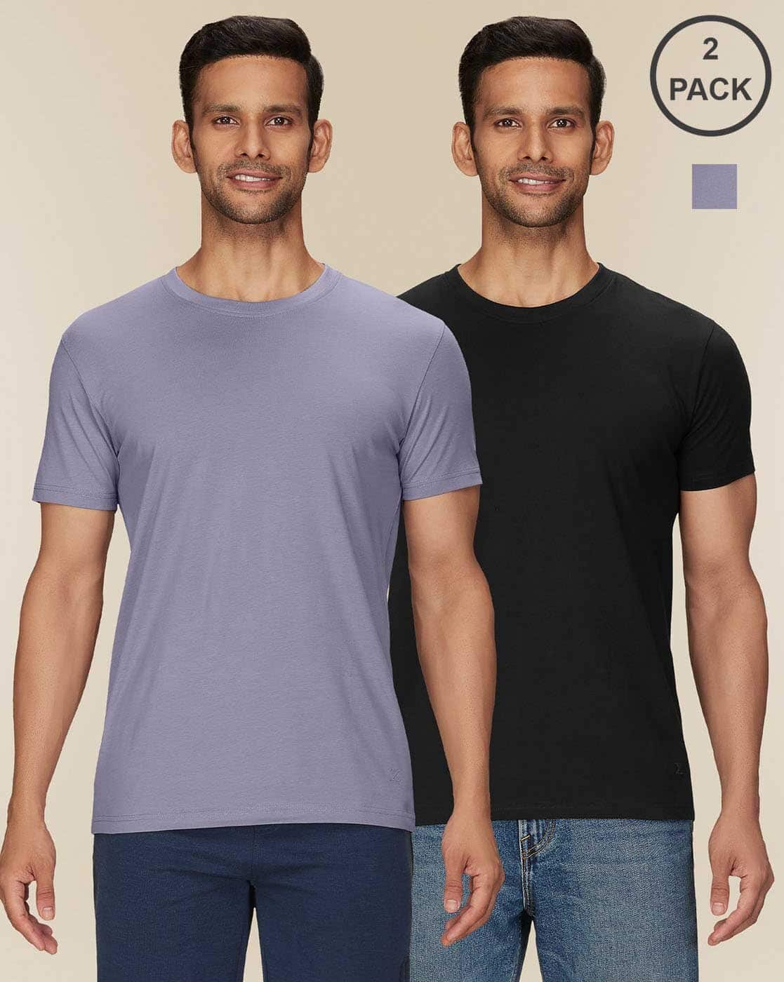 Buy Purple & Black Tshirts for Men by XYXX Online | Ajio.com
